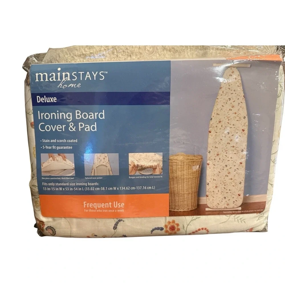 Mainstays Deluxe Ironing Board Cover & Pad Orange Green New In Package